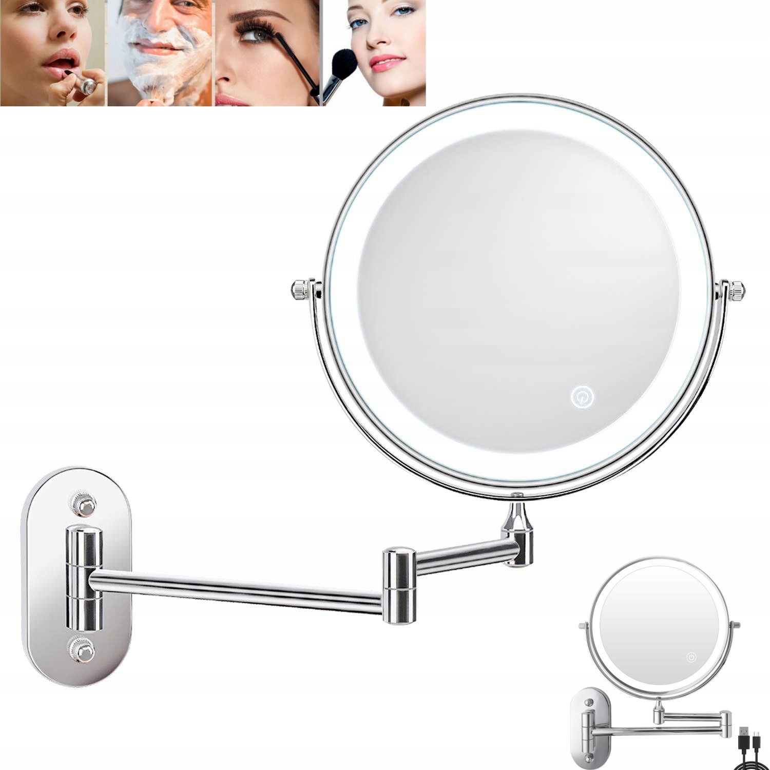 Zrcadlo s zvětšením 1X/10X a Led osvětlením