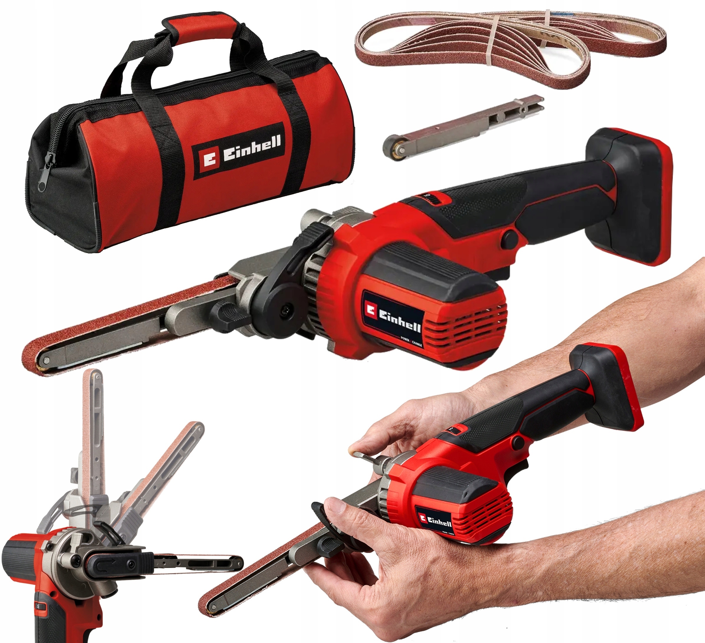 Einhell Aku Pásová Bruska Te-bf 18 Li-solo 18V Taška Pásy