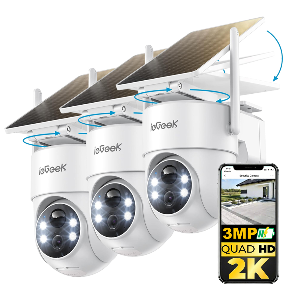 3 kusy 3MPX Bezdrátová venkovní bezpečnostní kamera Ptz kamera