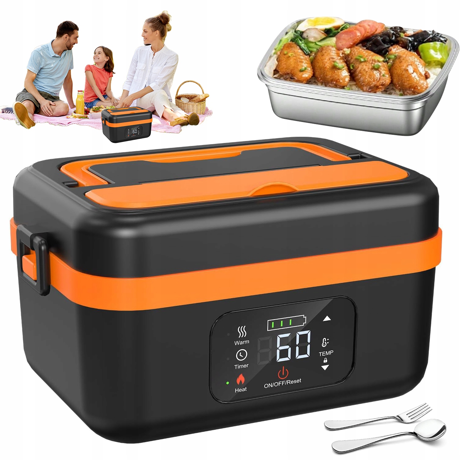 Elektrická Taška Na Oběd 1000 ML S Ohřevem Bez Potřeby Vody