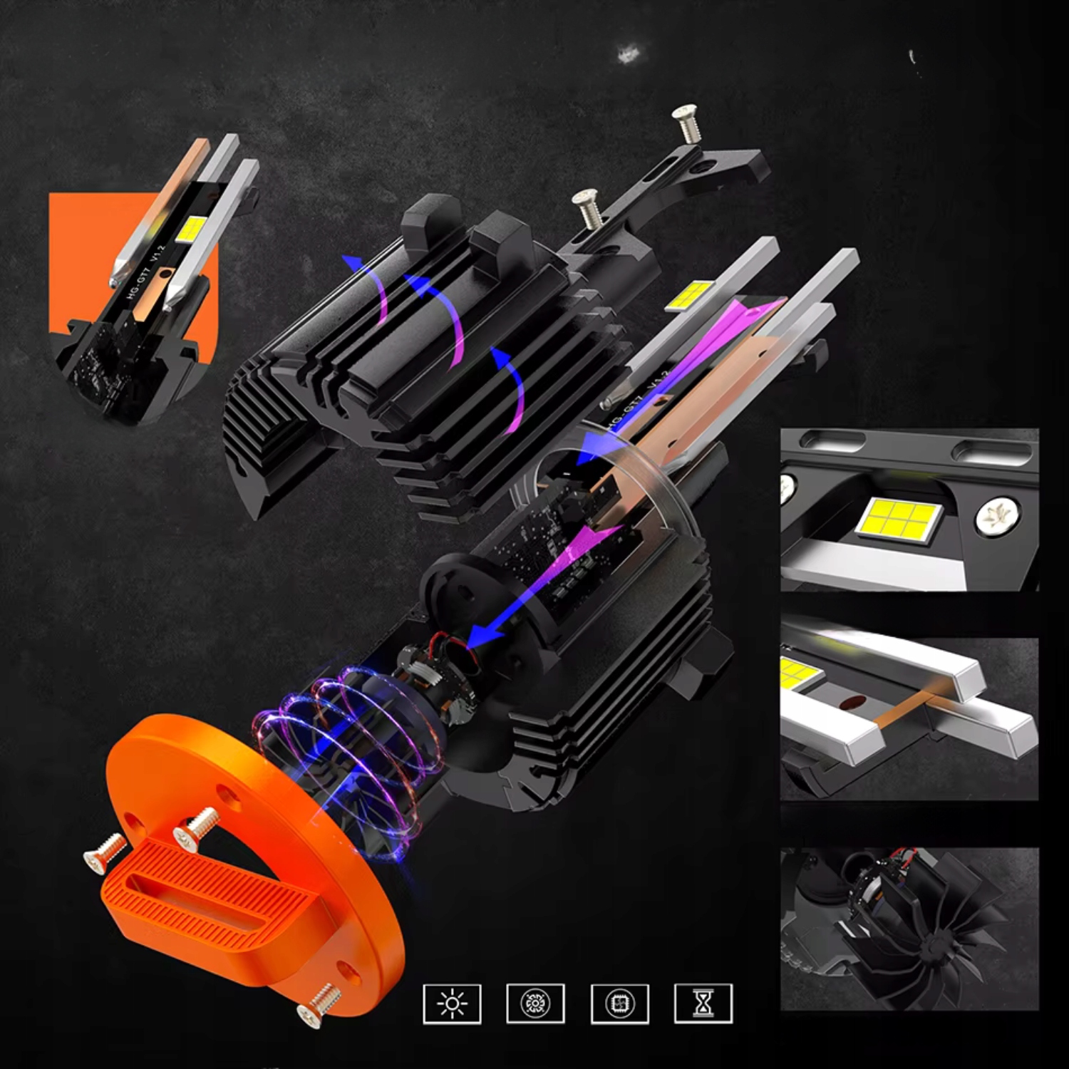 ŻARÓWKI H7 X-7SEVEN CANBUS Z ADAPTEREM DEDYKOWANE DO VOLKSWAGEN / MERCEDES Podstawa PX26d