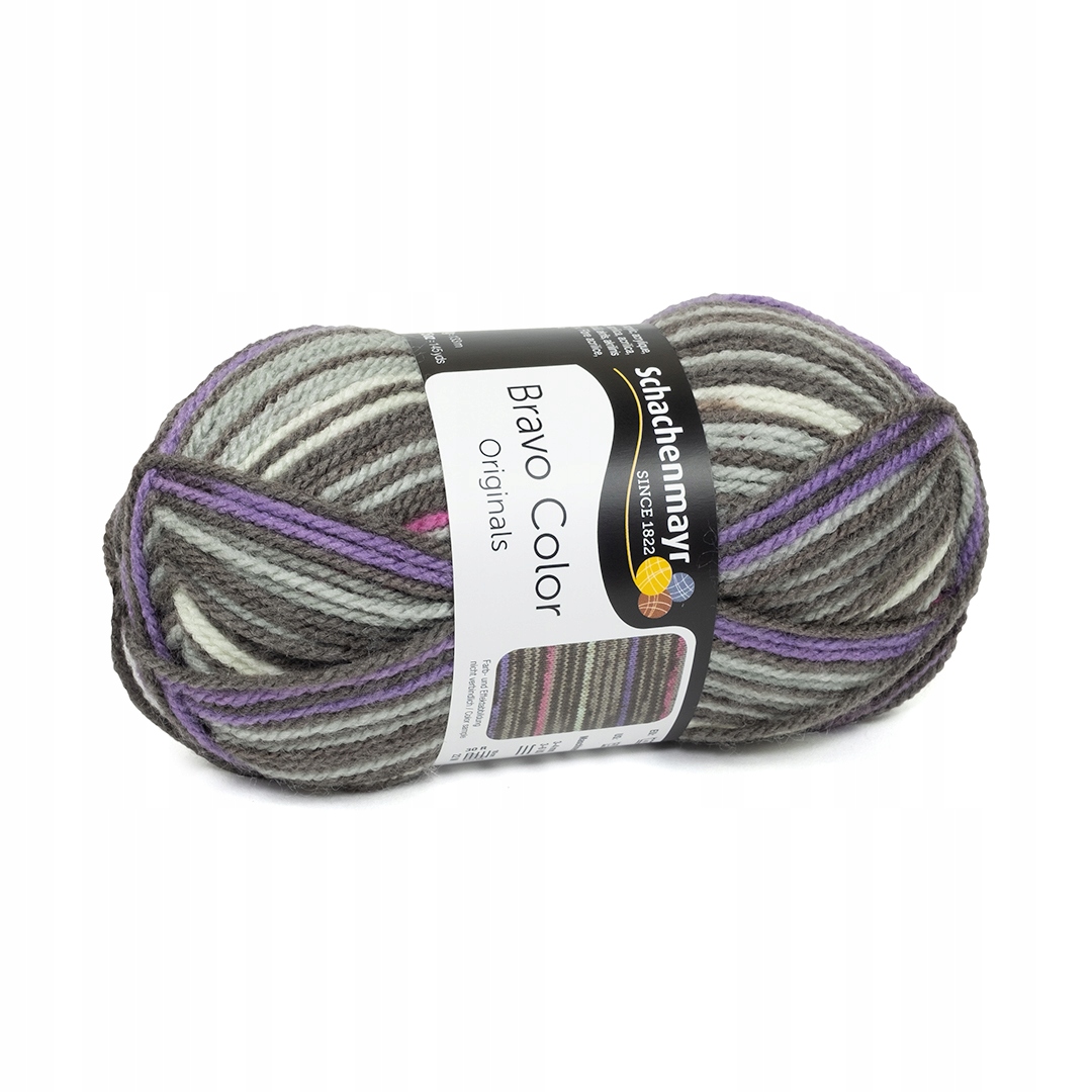 50g włóczka akryl Bravo Color szary fiolet 02107