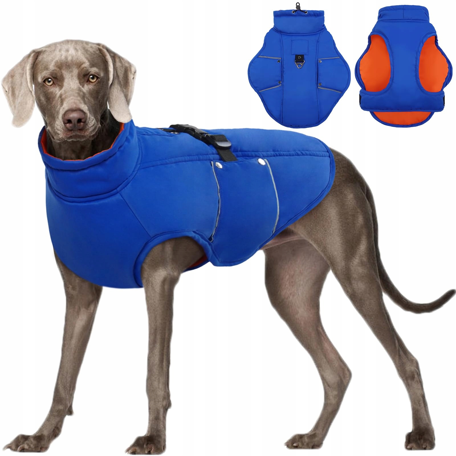Levně Bunda Pro Psa Teplá Zimní Outdoorová Modrá Velikost XL