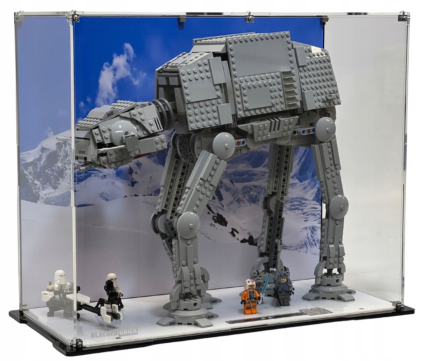 Vitrína s pozadím Blacked Brick pre Lego 75288 Star Wars At-at