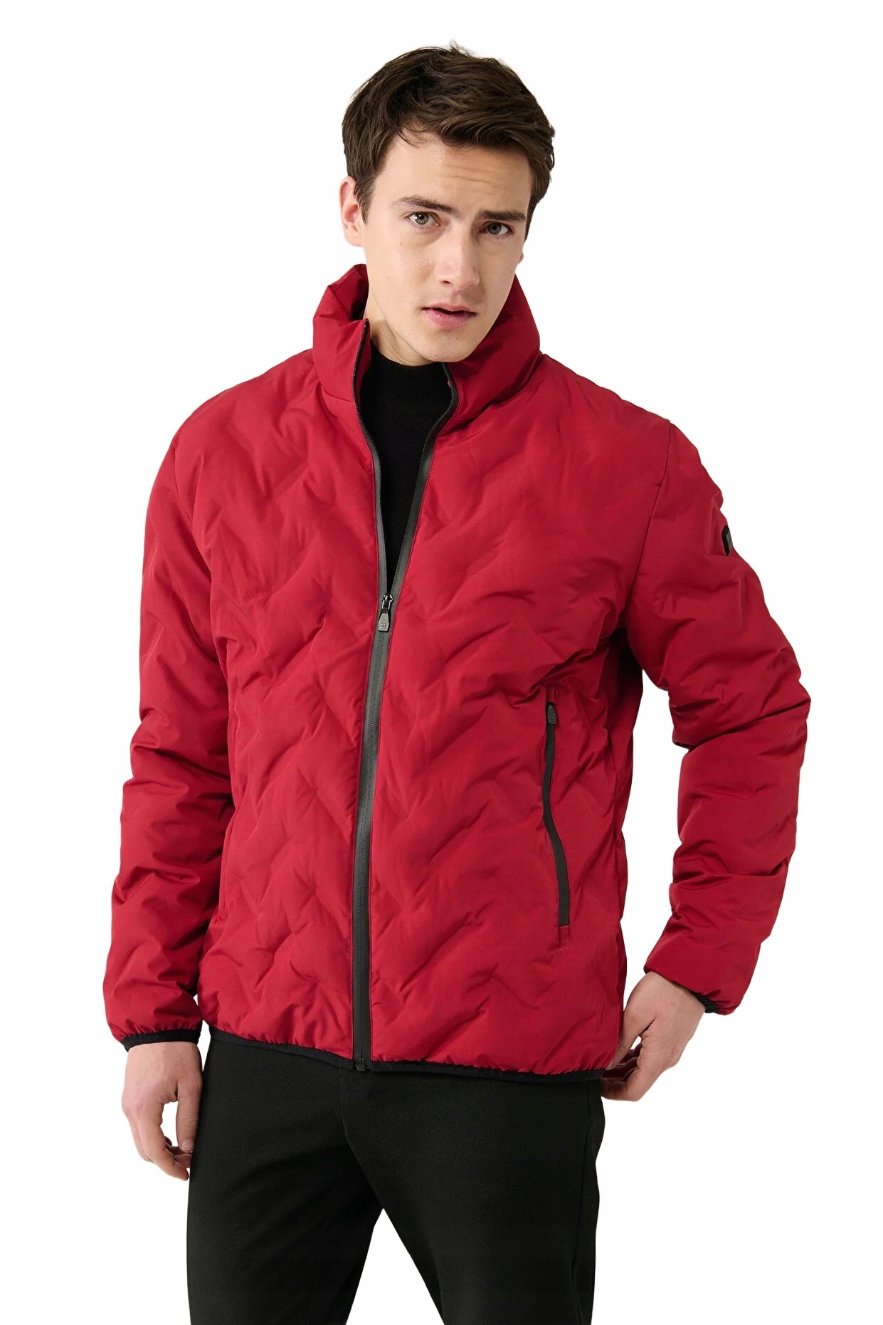 Avva Červená Pánská Prošívaná Bunda Se Zipem K Bokům, Velikost 5DA