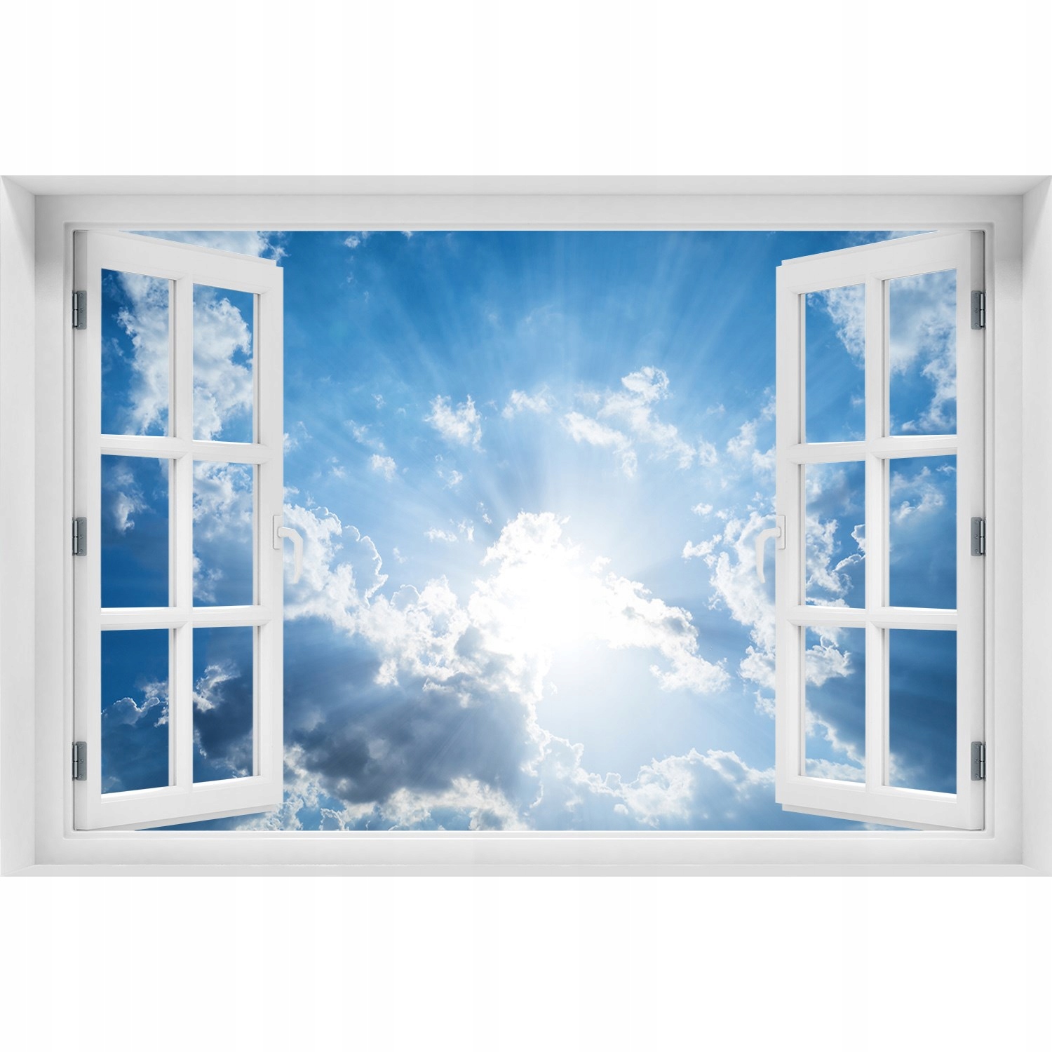 

Naklejka Fototapeta 3D Okno widok Chmury na niebie