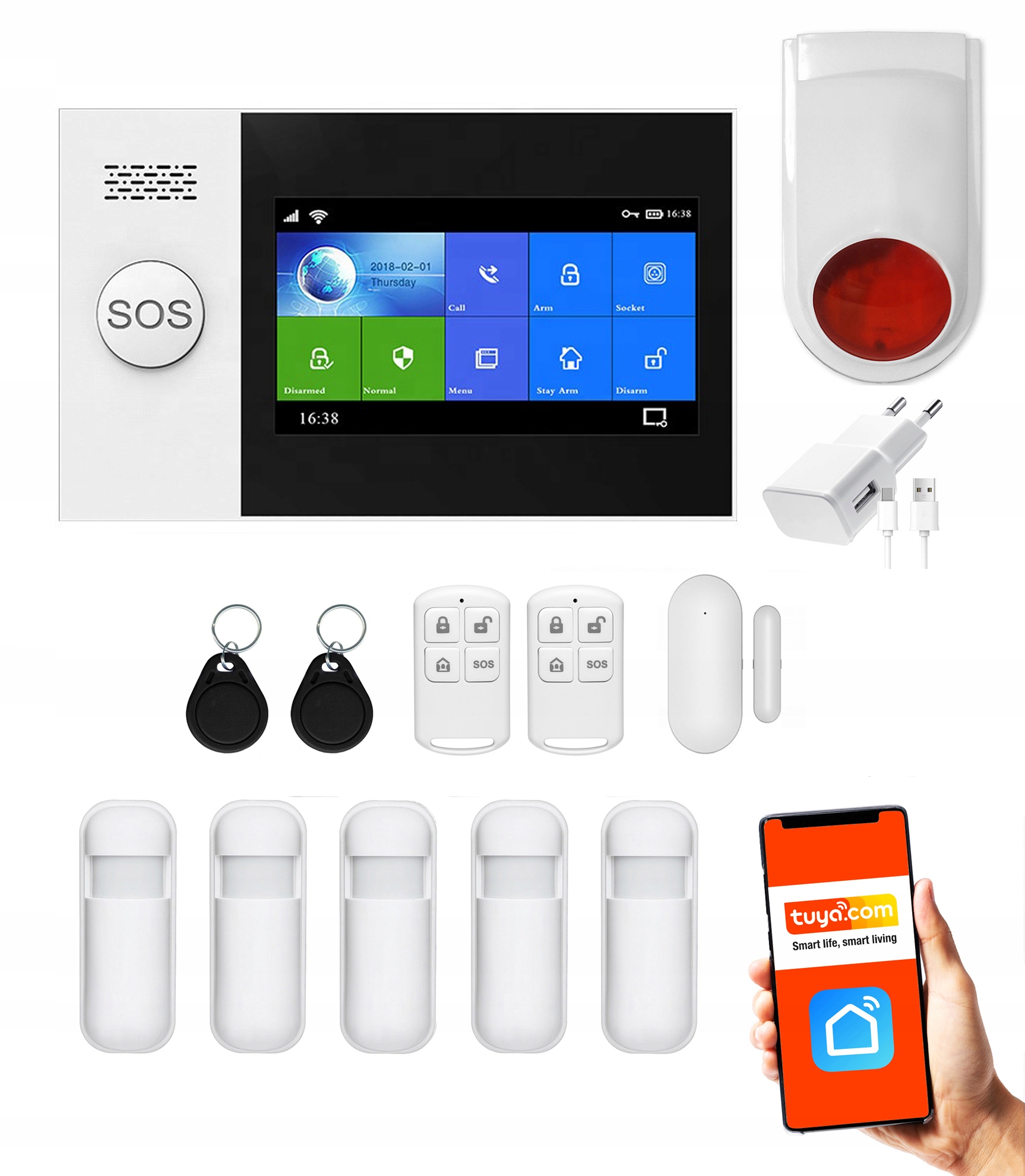 Bezdrátový Gsm WiFi alarm Tuya Smart polština