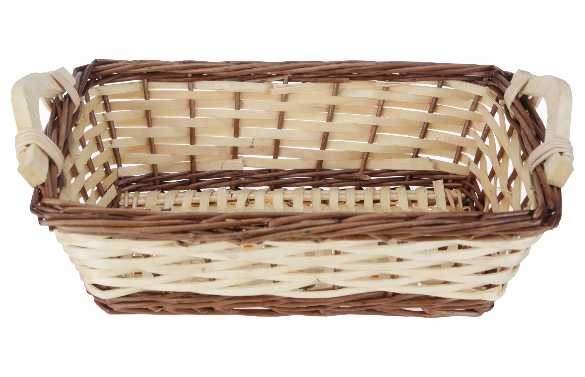 KOSZYK WIKLINOWY NA PIECZYWO Z UCHWYTAMI RĄCZKAMI