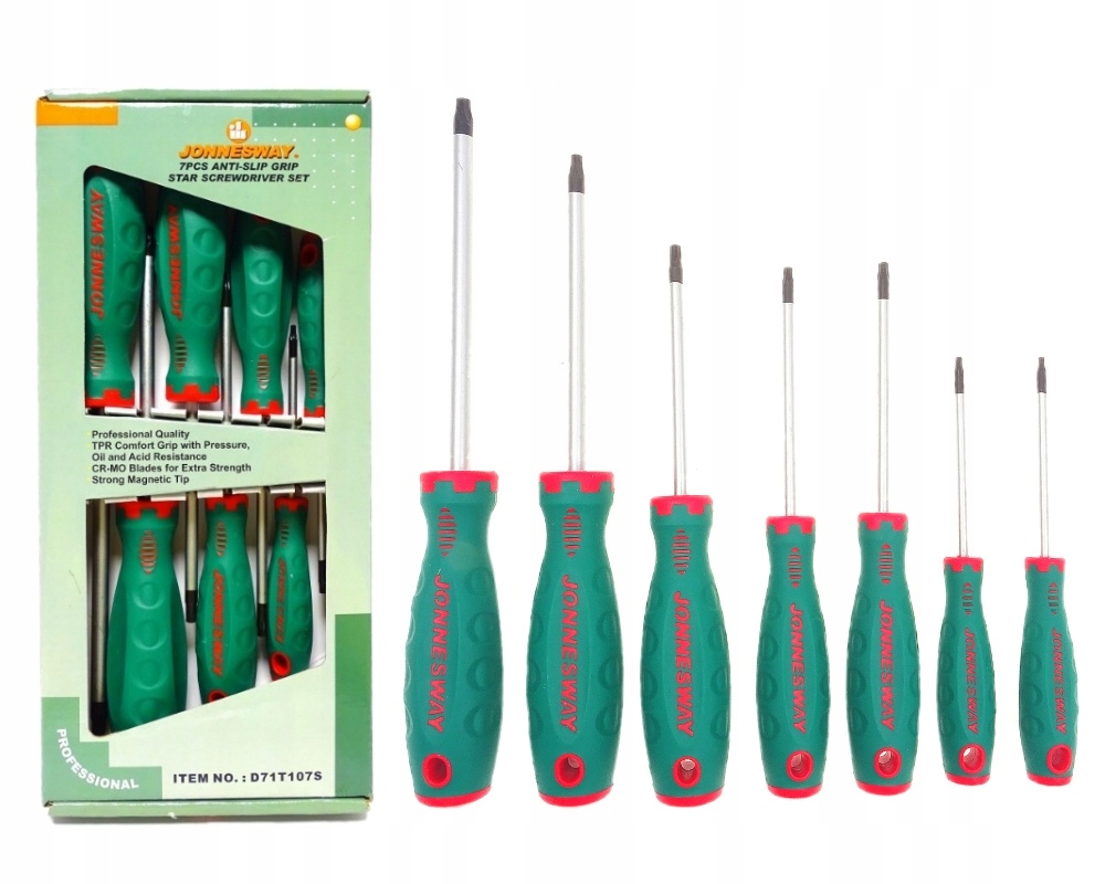 

Wkrętaki Torx T10-T40 7 Szt Zestaw Jonnesway