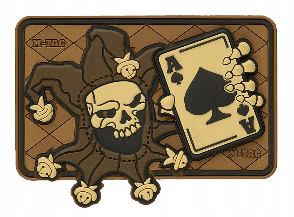 Naszywka 3D na rzep Joker M-Tac błazen z kartą as pik Pvc coyote