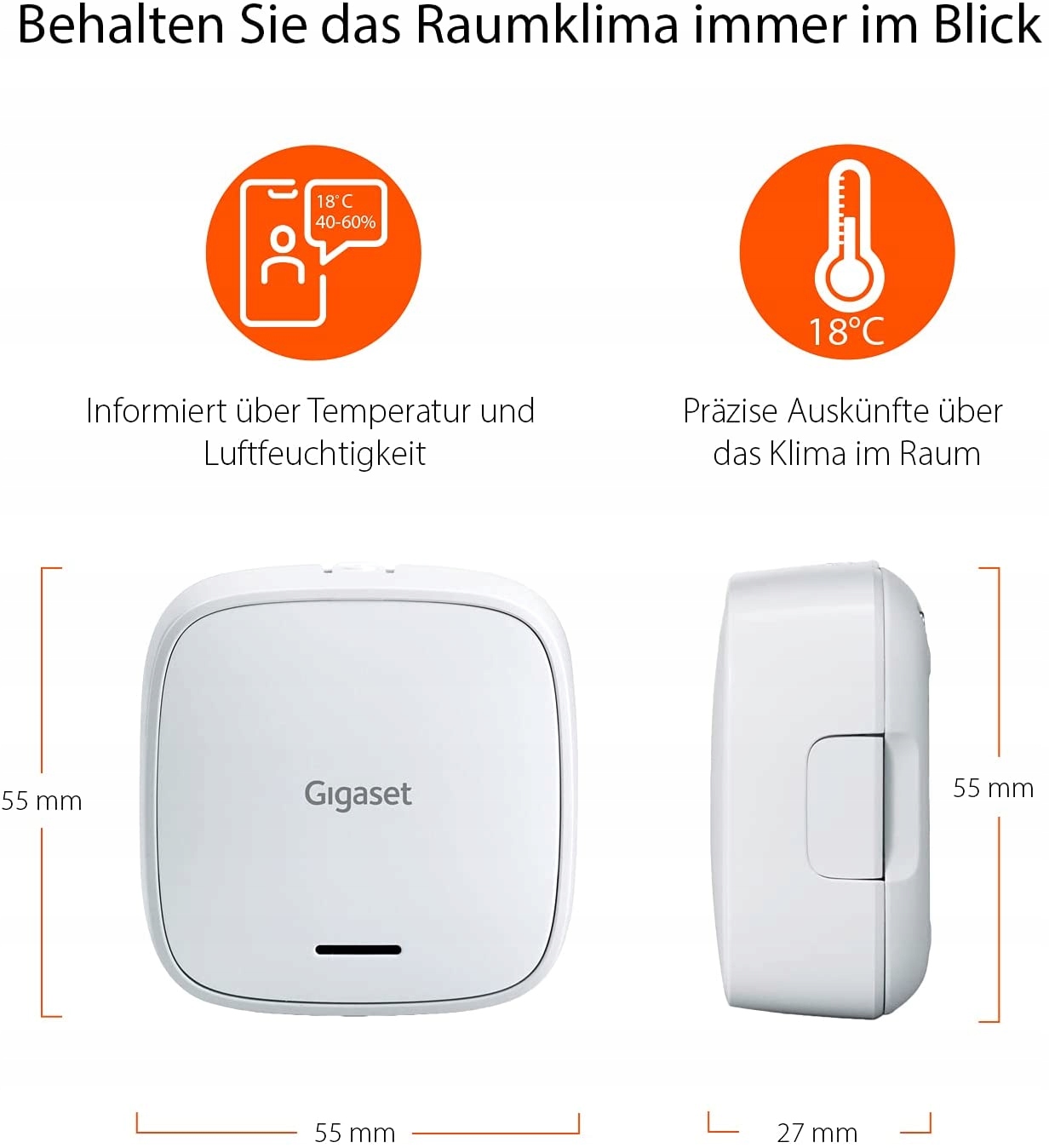 Czujnik wilgotności powietrza temperatury Gigaset Kod producenta 08457