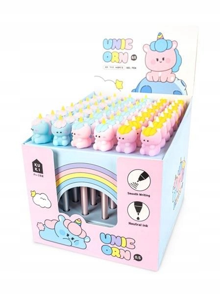 DŁUGOPIS ŻELOWY SILKY UNICORN (48SZT), FANDY
