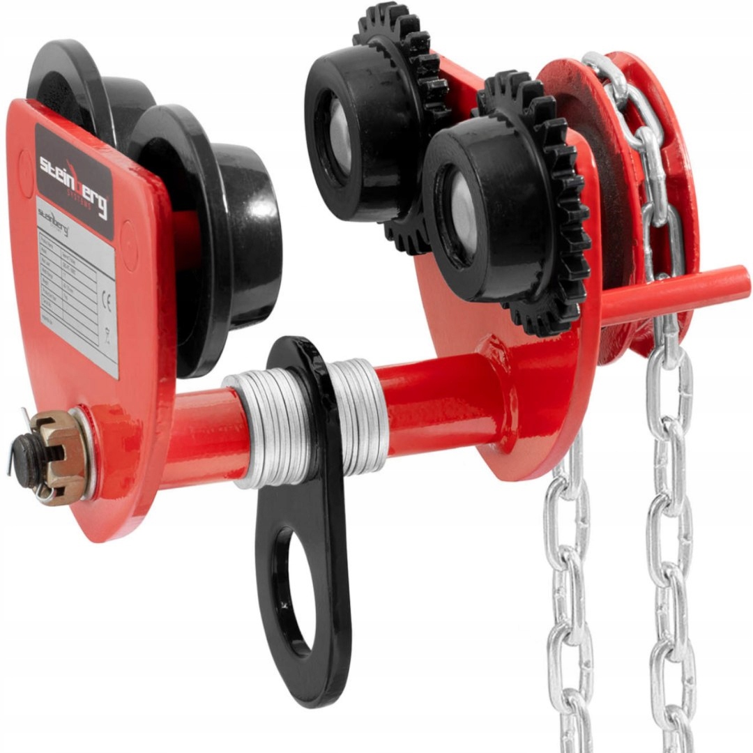 WÓZEK SUWNICOWY BELKOWY RĘCZNY PODWIESZANY Z ŁAŃCUCHEM 60-110 MM 1000 KG Marka Steinberg