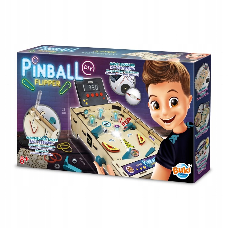 Buki 2168 Automat Pinball DIY - Zbuduj flipper z dźwiękiem LED