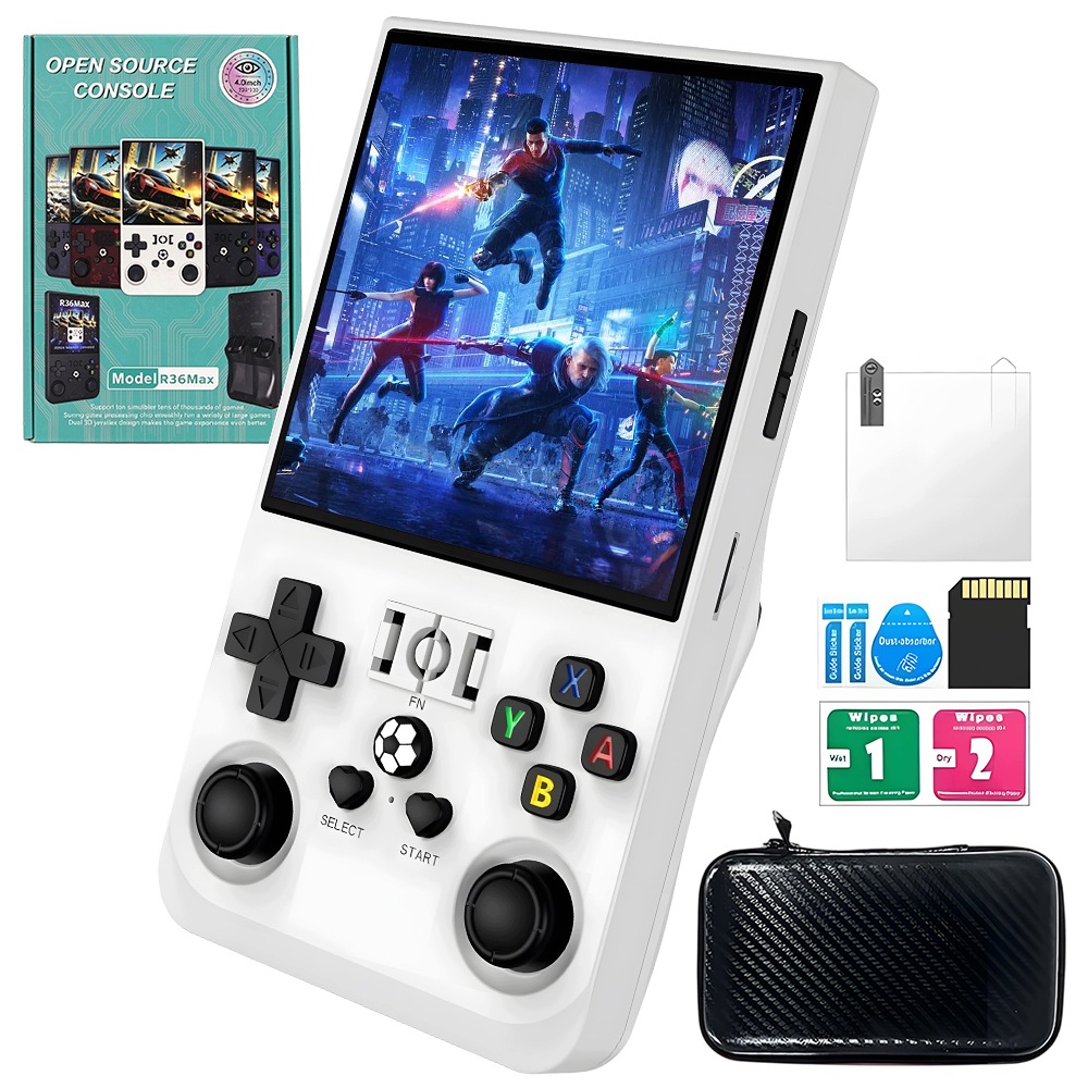 R36MAX Retro Konsola Przenośna 18000+ Emulatorów Z Kartą Pamięci 64GB