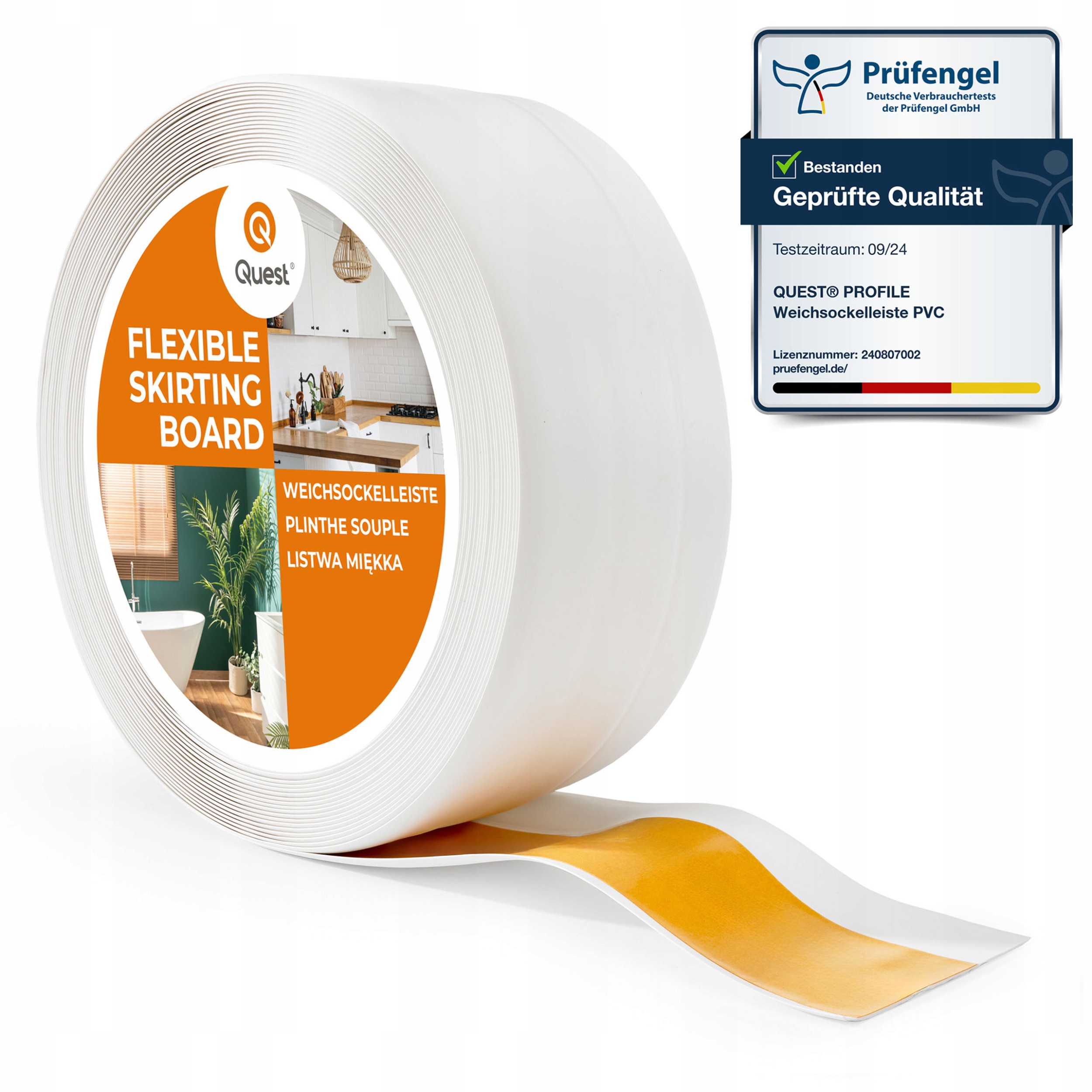 Podlahová samolepicí lišta Pvc 50/20 bílá 15 m| pružná