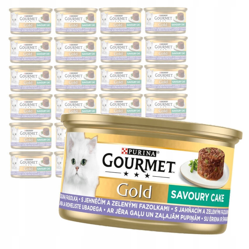 Gourmet Gold Savoury Cake Jehněčí A Fazole Mokré Krmivo Pro Kočky 24x85 g