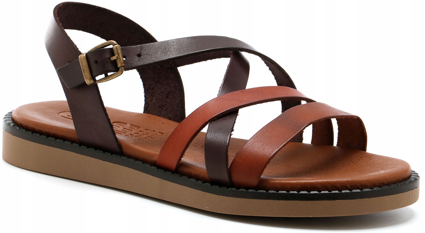 Dámské sandály s pásky Hee 26392 hnědé, velikost 37