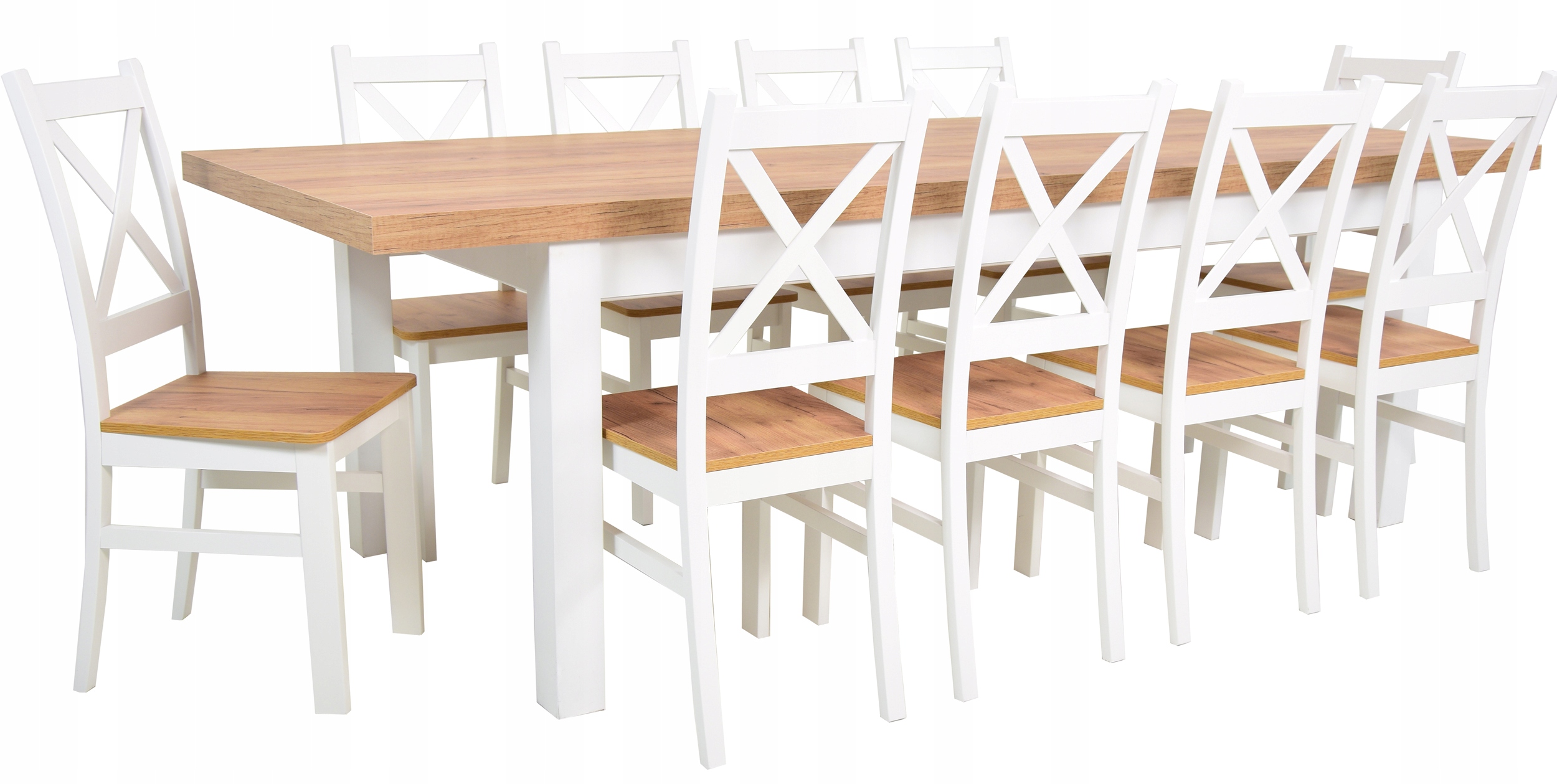 Duży zestaw DO JADALNI stół Rozkładany 10 krzeseł