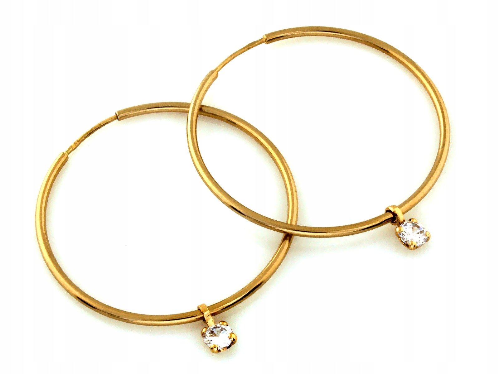 Dámské náušnice ze zlata 585 s krystalky, kolečko pro ni, značkové