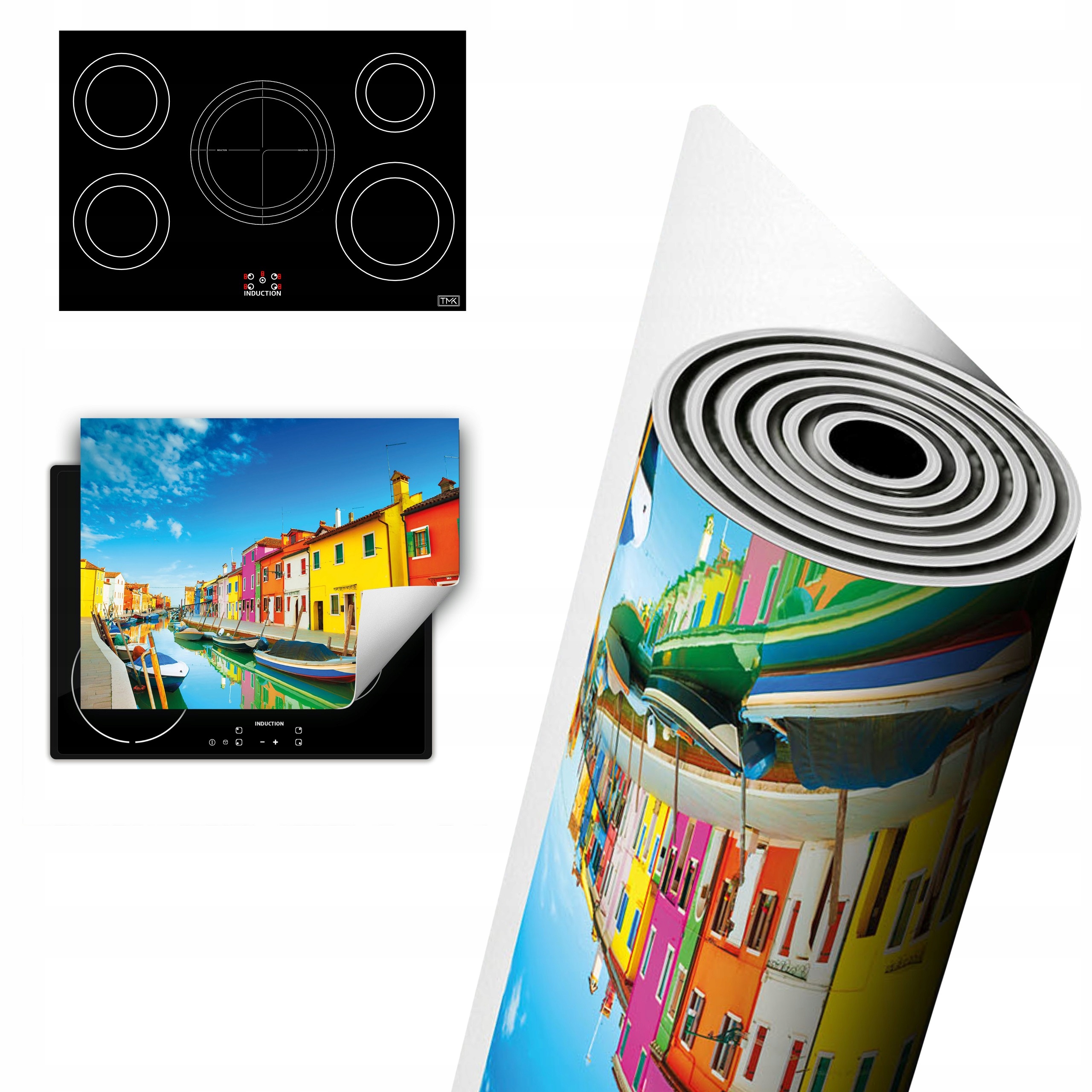 Vinylová Ochrana Na Indukci Pracovní Deska 80x52 barevná město