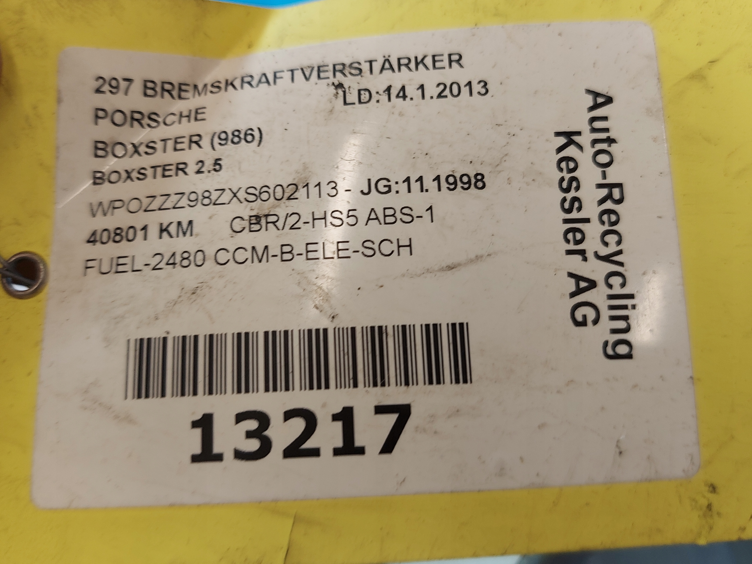 servo Pompa PORSCHE BOXSTER 1998R 99635502503 2.4 B