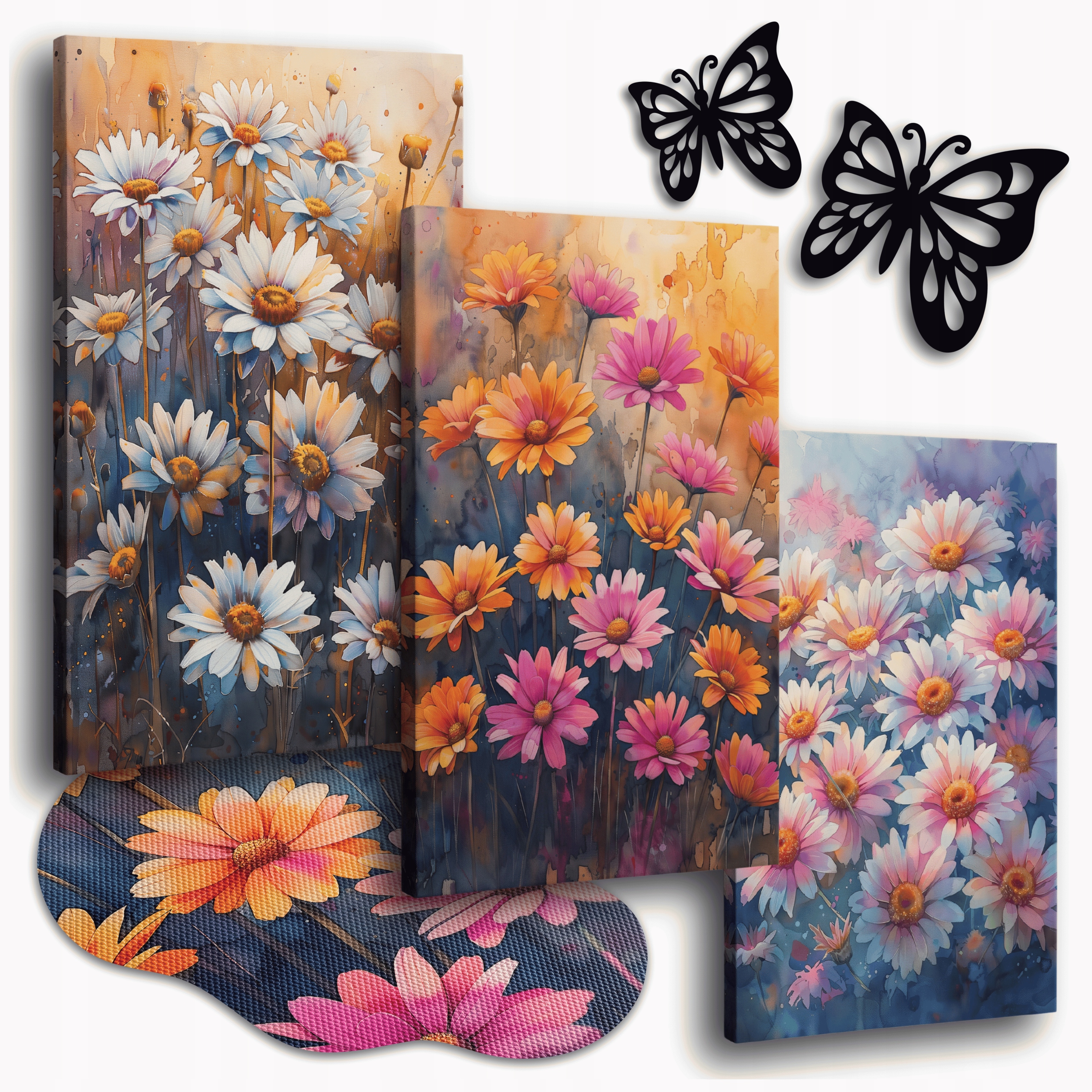 Obraz Na Plátně 150x70 cm Obrazy Do Obývacího Pokoje Louka S Květinami Květiny Triptych