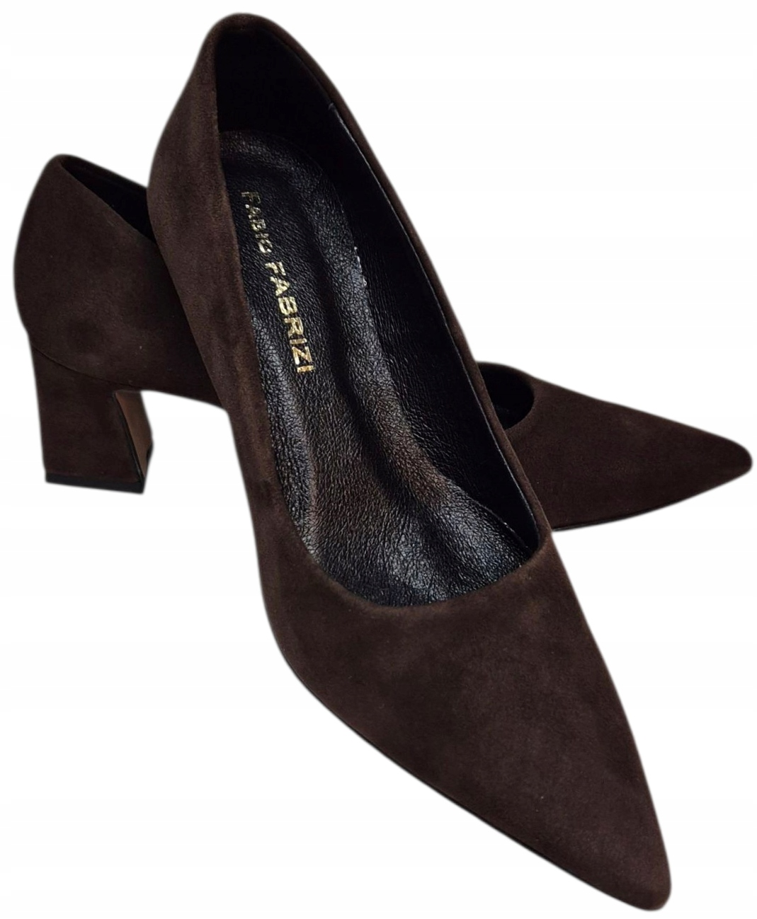 Fabio Fabrizi 2040/2 Hnědé lodičky z semišové kůže vel