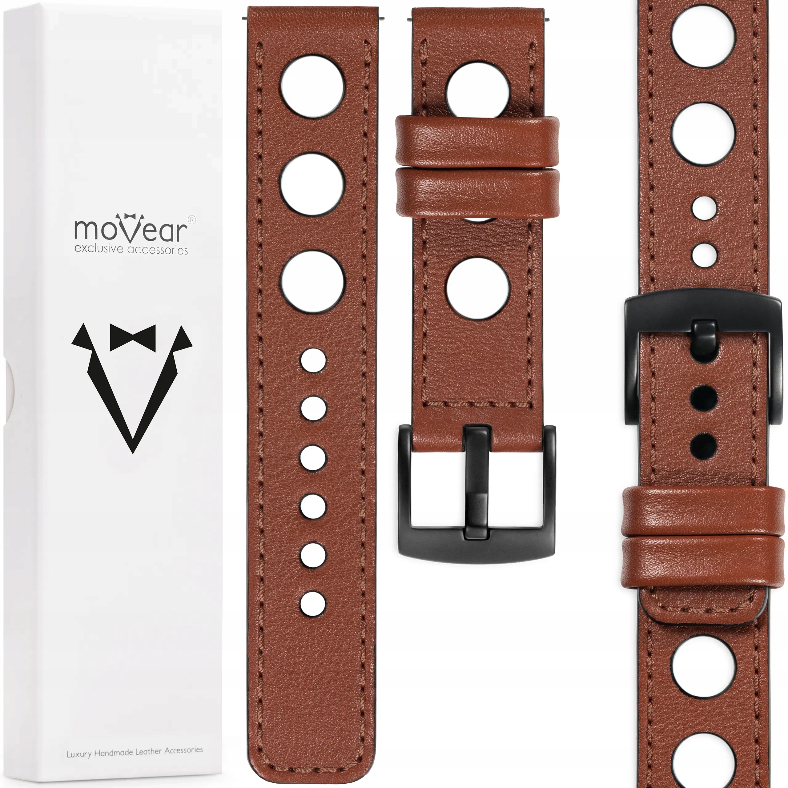 Exkluzivní řemínek pro Garmin Vivoactive 4 Venu 3 2 22 mm kožený, elegantní