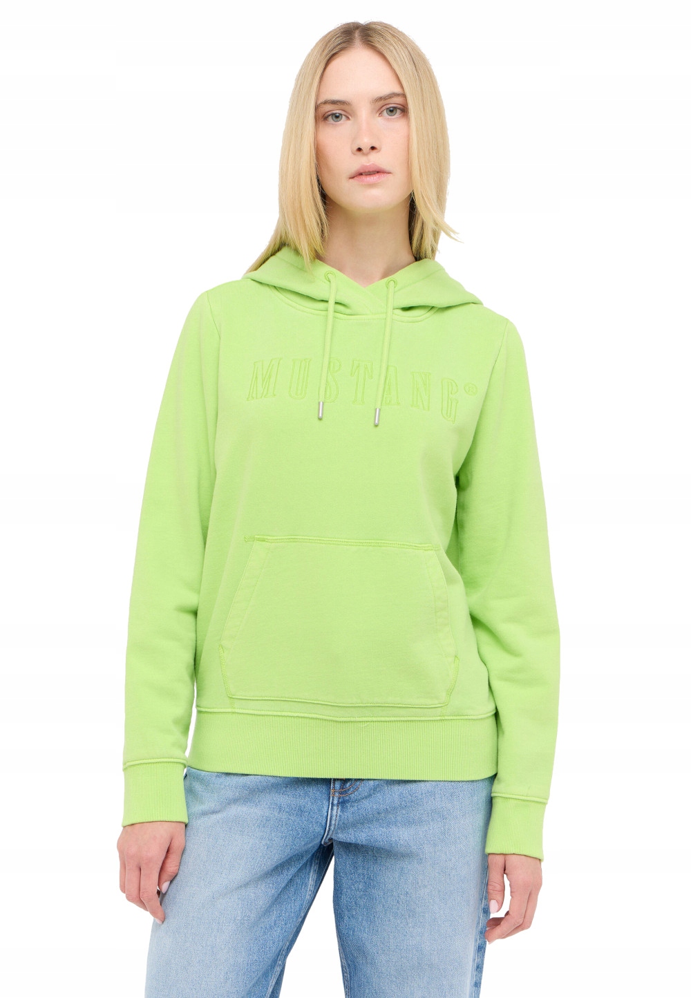 Mustang limetková dámská mikina s kapucí Xs