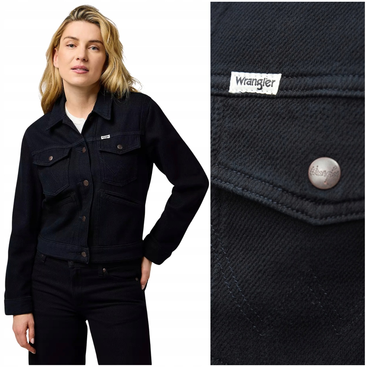 Wrangler Heritage Jacket Cobalt černá dámská džínová bunda katana S