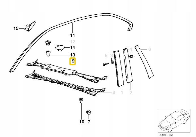 BMW E36 COUPE CABRIO podszybie 1977677 OE