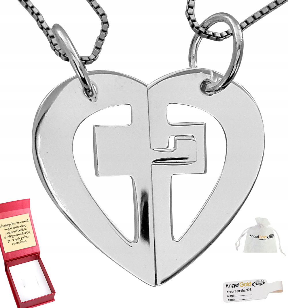 Stříbrný Přívěsek Pro Dva Srdíčko Zlomené Ryzost 925 Gravírování