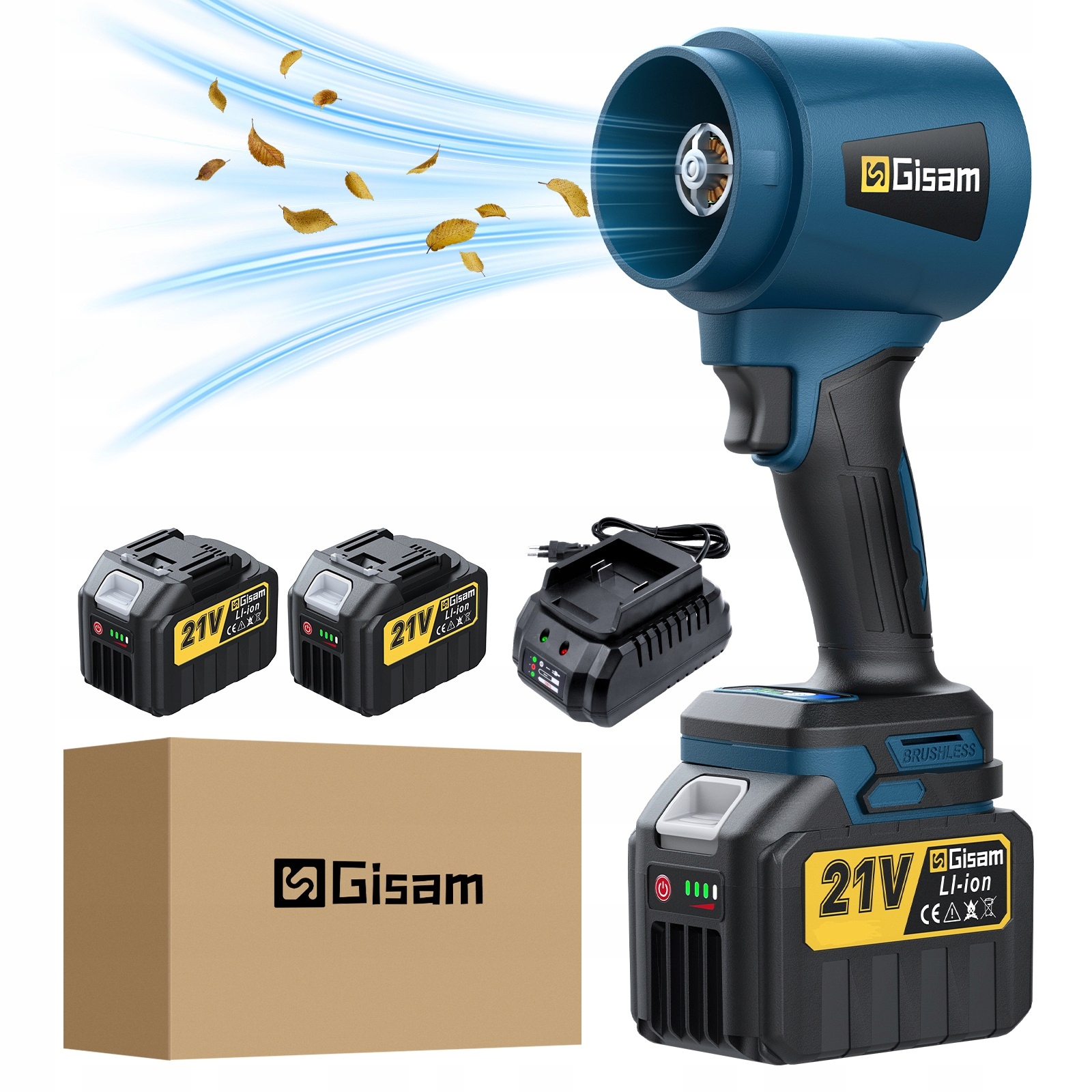 Bezuhlíkový elektrický čistiaci nástroj na vzduchový ventilátor dvojitá batéria, turbo režim