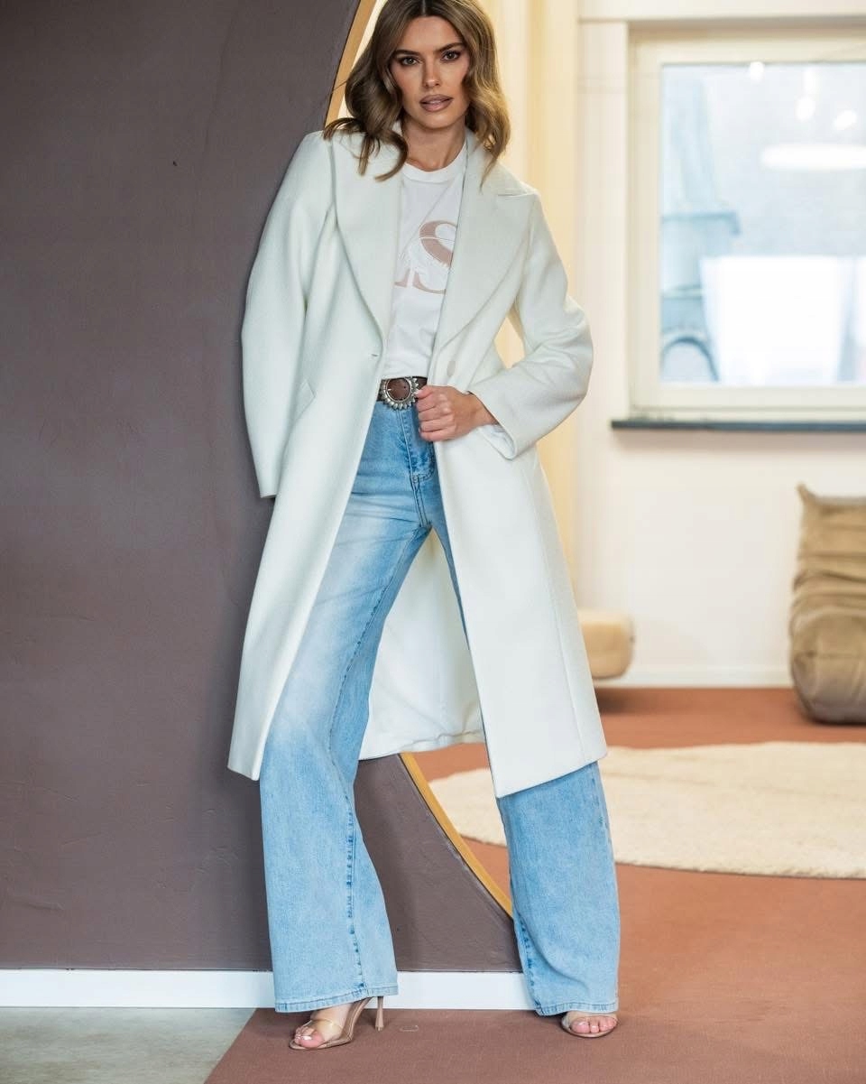 Dámský kabát bílý krémový, Polský velikost Výrobce M