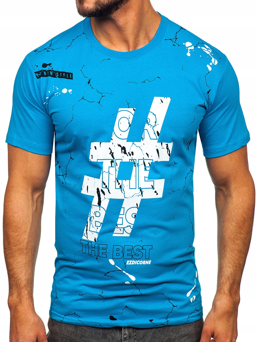 

T-shirt Koszulka Męska Turkusowa 14728 DENLEY_2XL