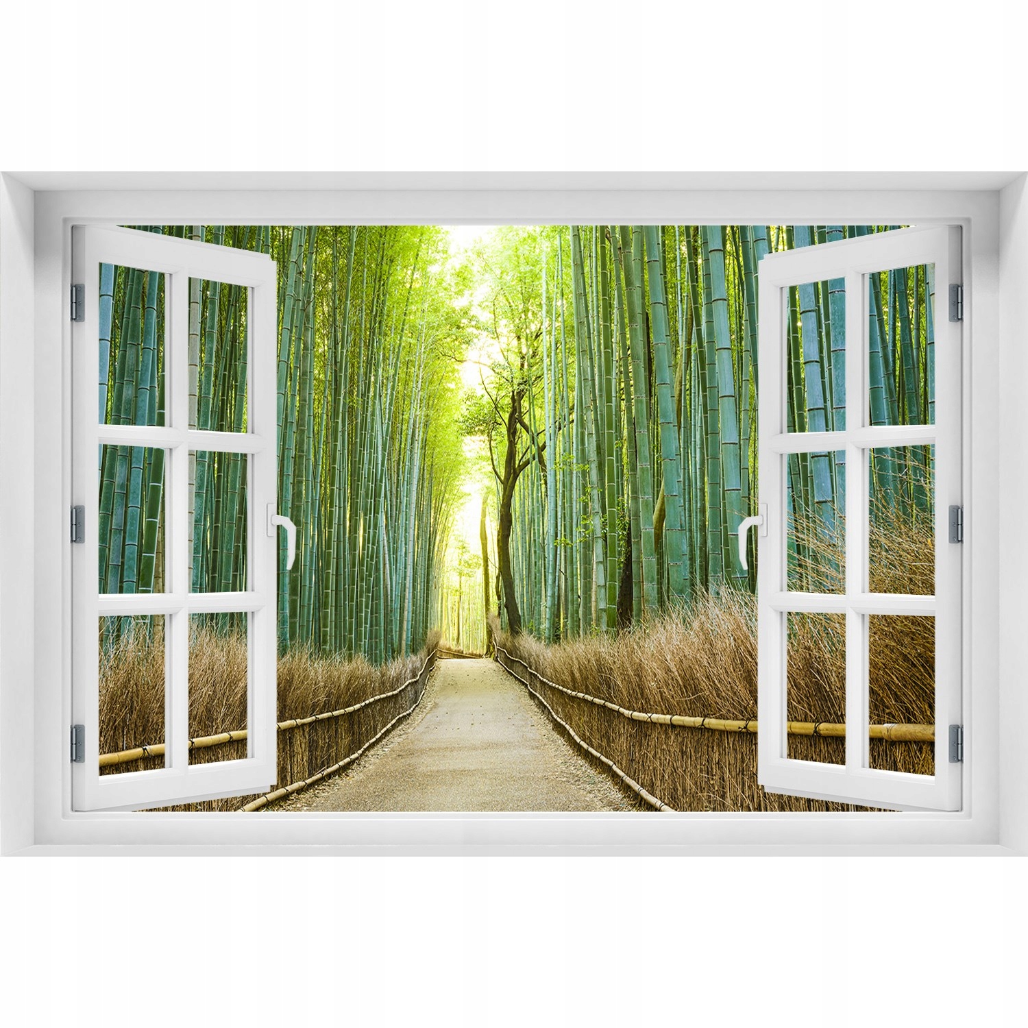 

Naklejka Fototapeta 3D Okno Bambusowy las 120x80