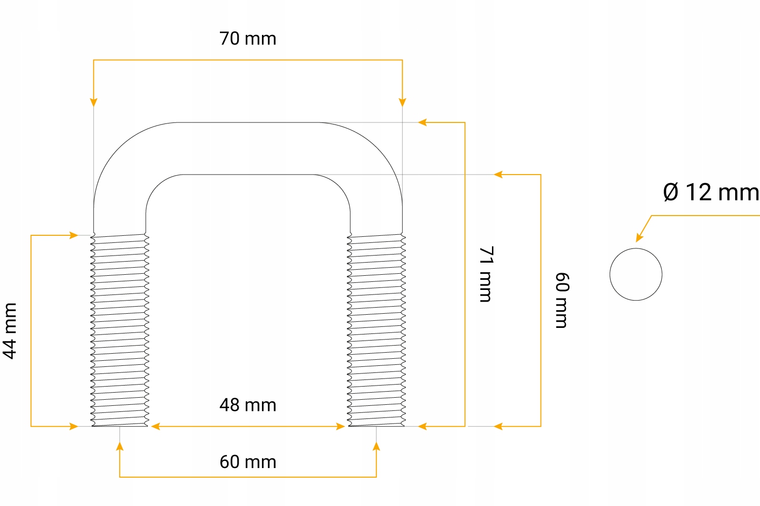 Cybant kwadratowy M12 60/48/60 Marka Unitrailer