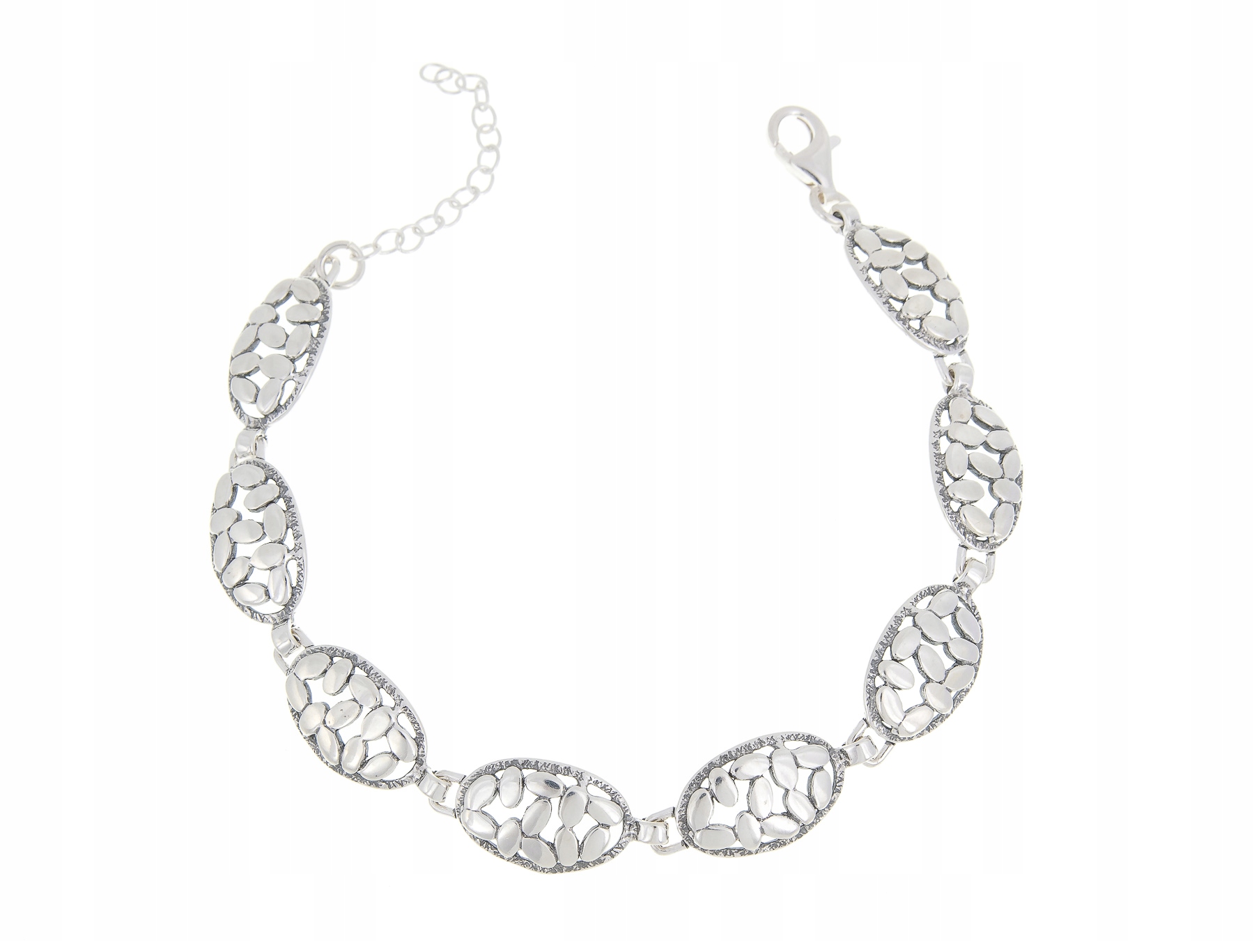 Krásný Stříbrný Náramek Samotné Stříbro 21,5 CM