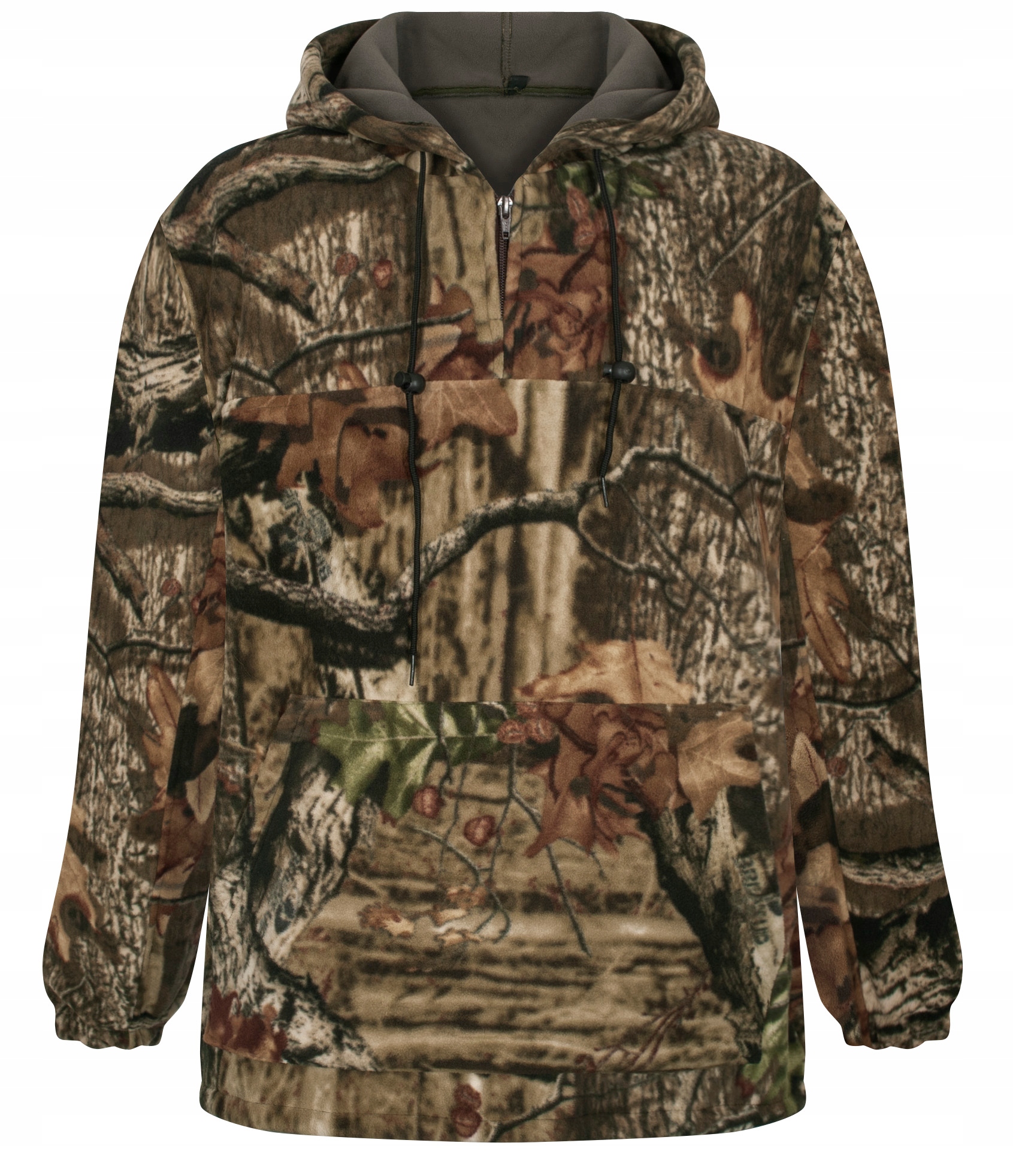 Myśliwska,bluza z polaru,kangurek kamuflaż las L