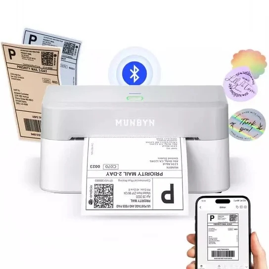 Drukarka etykiet Munbyn RW403B Bluetooth Usb InPost Rolka