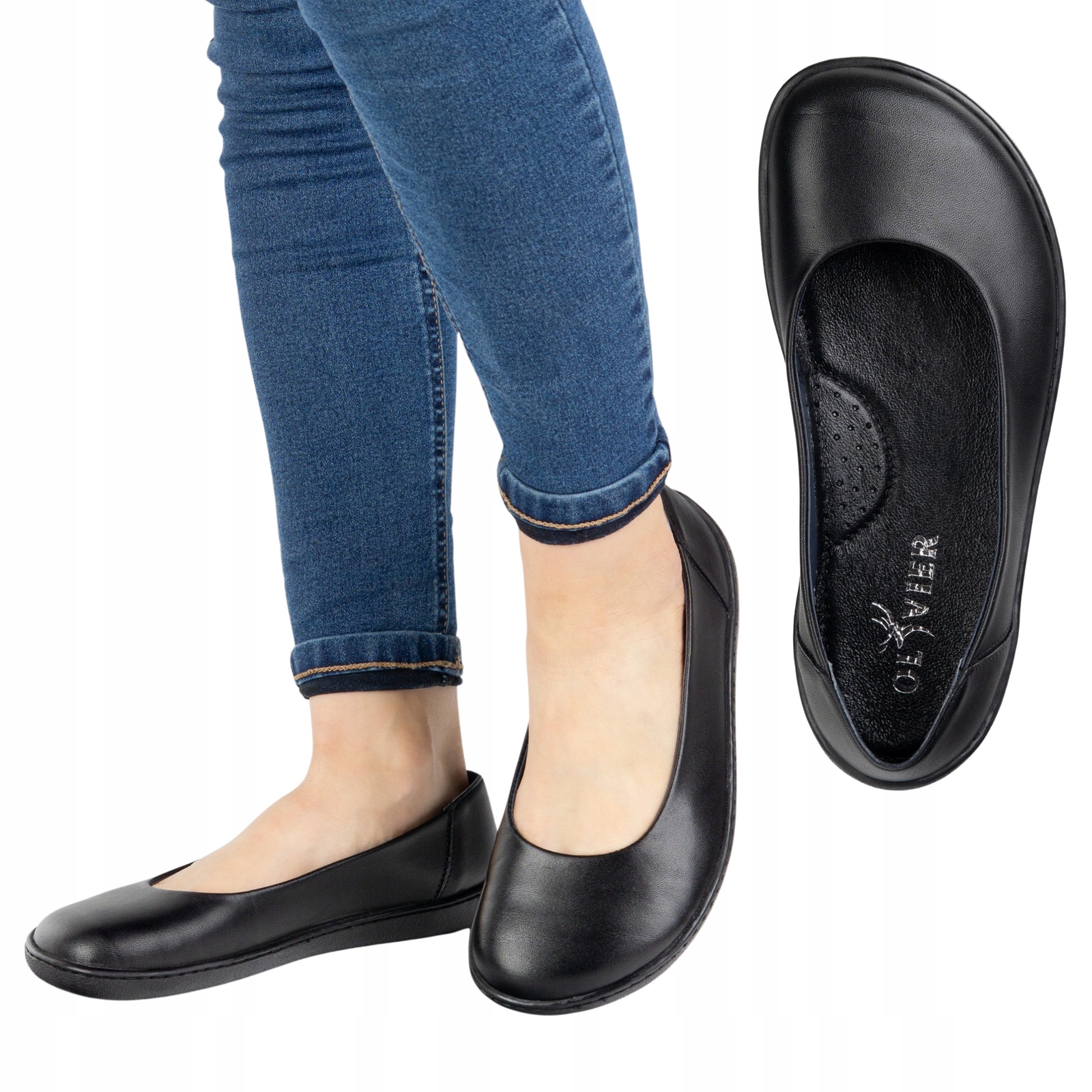 Barefoot Dámské minimalistické nazouvací lodičky 1771POL černé 37