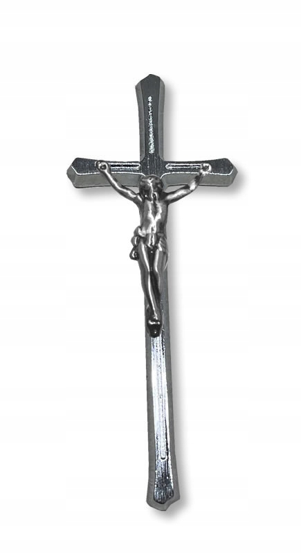 Maltézský kříž 20 cm s proužkem 7 cm chromovaný mosazný odlitek