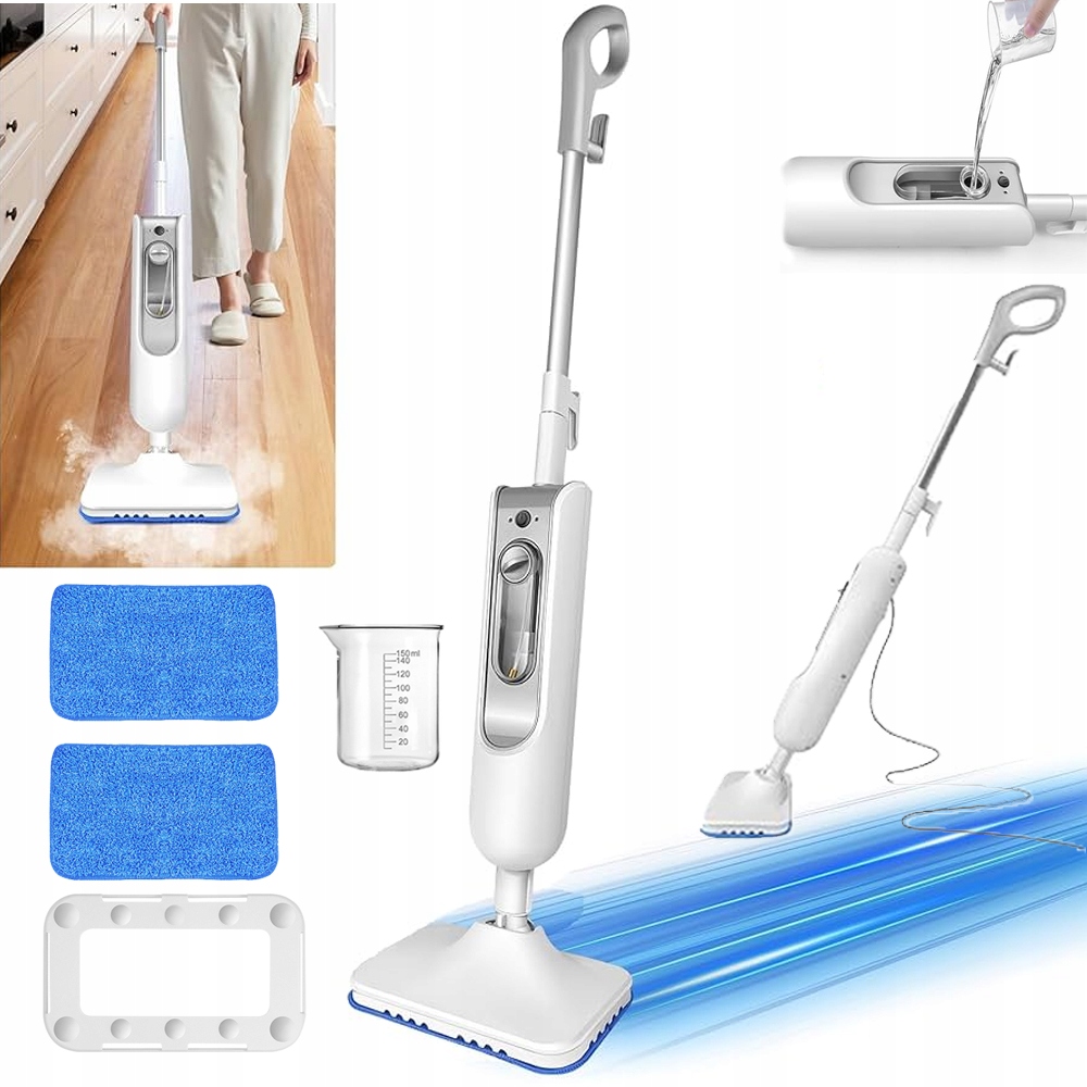 Výkonný elektrický parní mop Set 1500W 2x vložka z mikrovlákna 90-110°C
