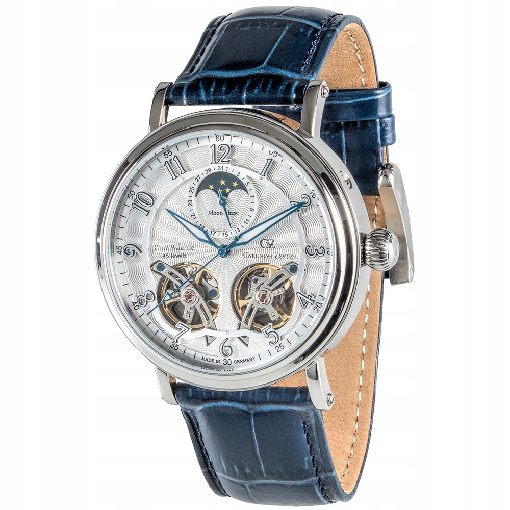 Pánské Hodinky Carl von Zeyten CVZ0054SLS modrý pásek