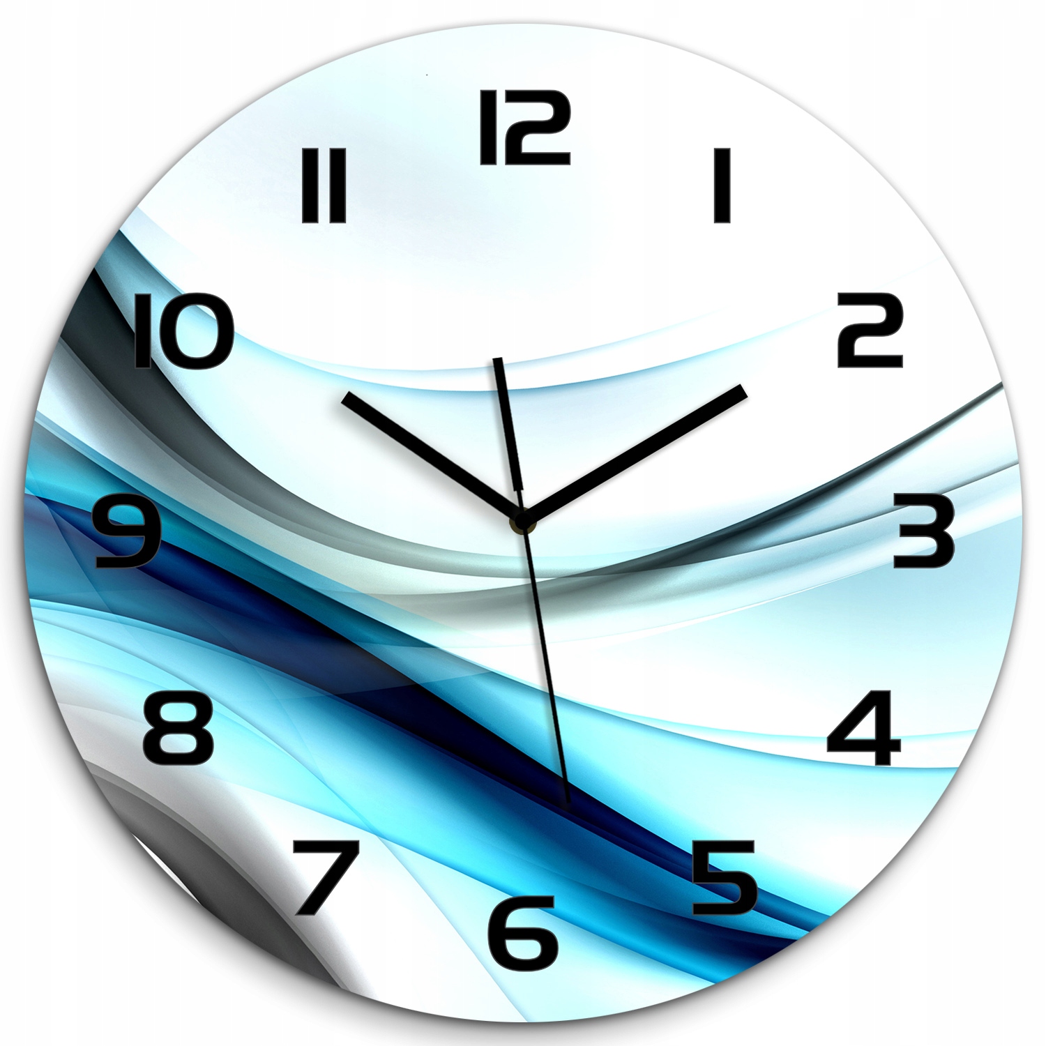 

Szklany duży zegar wiszący Abstrakcja fale fi 60cm