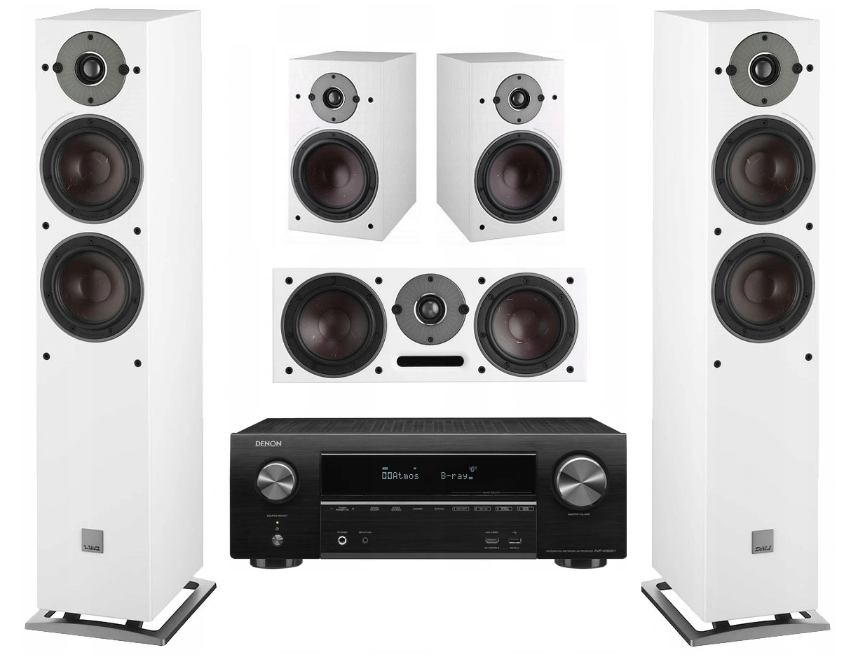 DALI OBERON BIAŁY SET KINA 5.0 Z DENON AVC-S660H
