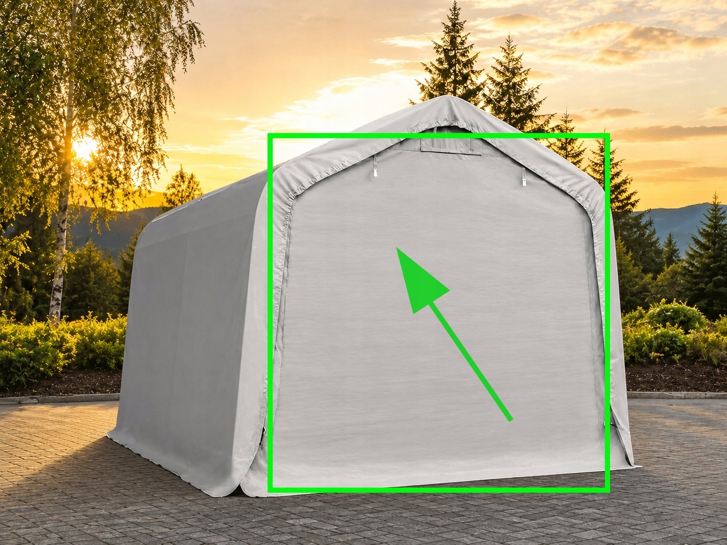 Vchodová plachta na mobilní garáž šíře 3,3 m Pvc 720 g/m² náhradní Šedá