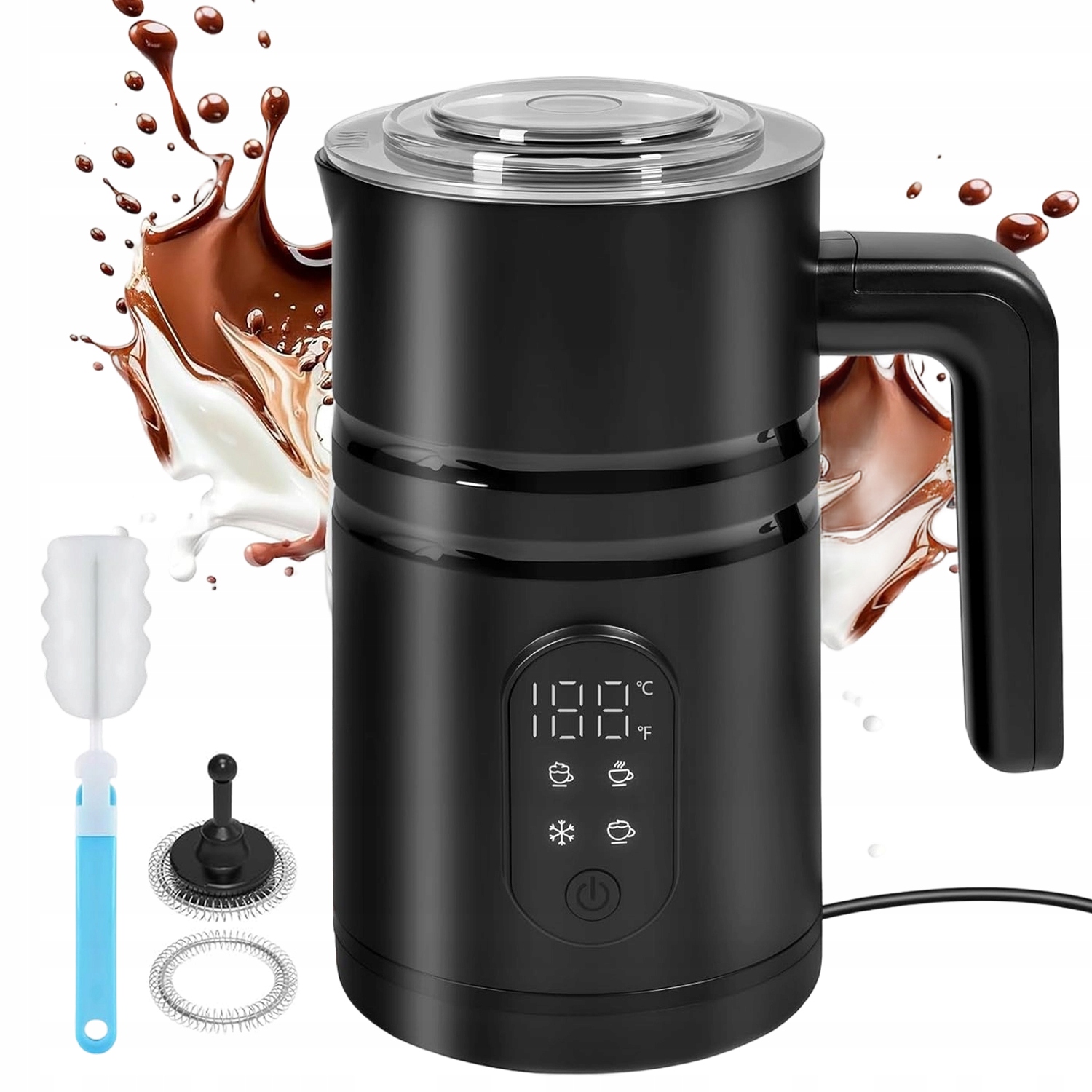 Napěňovač mléka na kávu Elektrický ohřívač 5v1 400W Led 350ml Bpa Free
