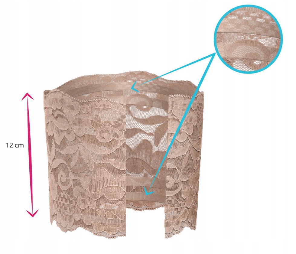 OPASKI na uda SESTO SENSO KORONKA BEŻOWE 65-70 Skład materiałowy 90% poliamid 10% elastan